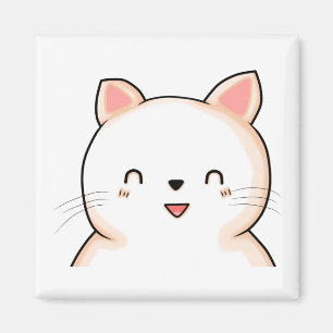 Katt Little Cat Kawaii Closed Öga Animal Teckning. Magnet