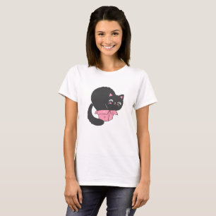 Katt ljugande i en kartong - välj tillbaka färg t shirt