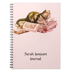 Katt Ljugande på Bokar Journal Anteckningsbok