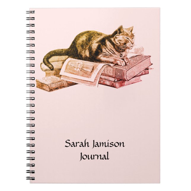 Katt Ljugande på Bokar Journal Anteckningsbok (Framsidan)
