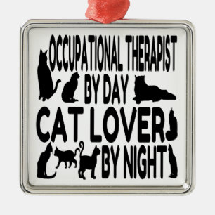 Katt Lover-arbetsrelaterad terapi Julgransprydnad Metall