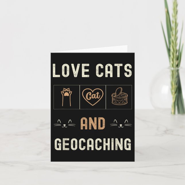 Katt Lover Cats och Geocaching Kittens Pet Manar W Kort (Framsida)