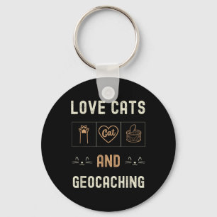 Katt Lover Cats och Geocaching Kittens Pet Manar W Nyckelring