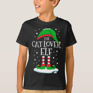 Katt Lover Elf-julfamiljen som matchar Julafton D T Shirt