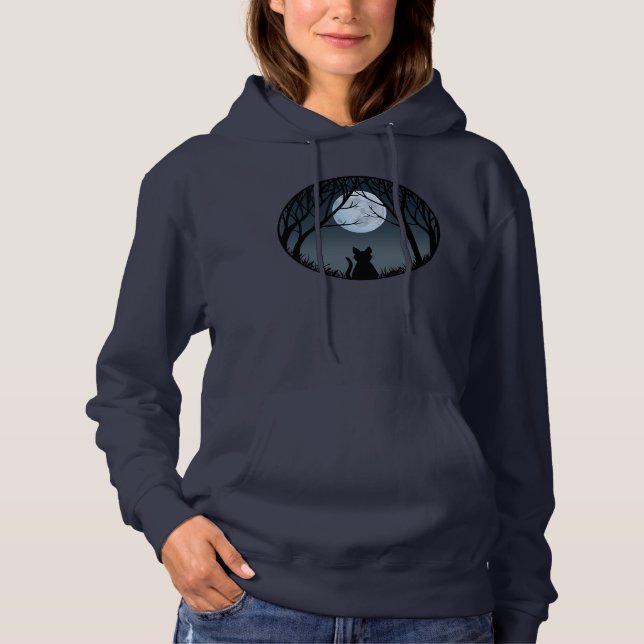 Katt Lover Hoodie Tjock Cat Dam Sweatshirt Tee Shirt (Framsida)