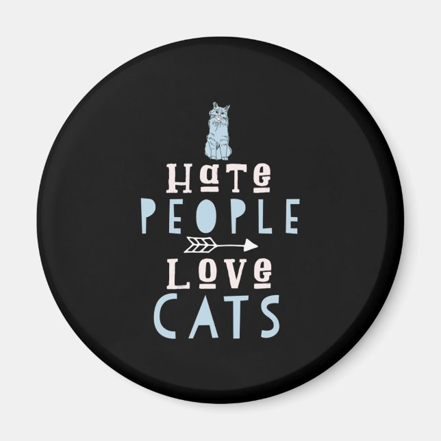 Katt Lover I Kärlek, katter och människor Magnet (Framsidan)