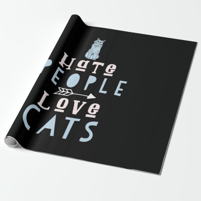 Katt Lover I Kärlek, katter och människor Presentpapper (Utrullad)