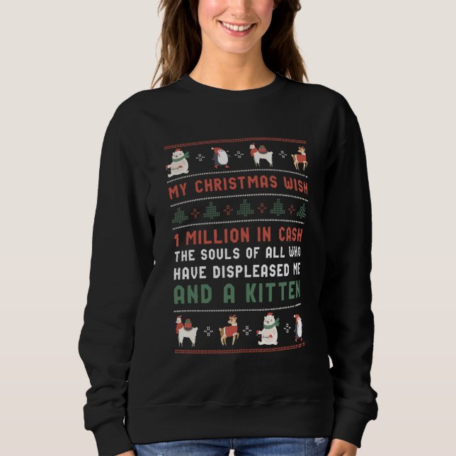 Katt Lover Julafton Wish (fin julsötare) T Shirt (Framsida)