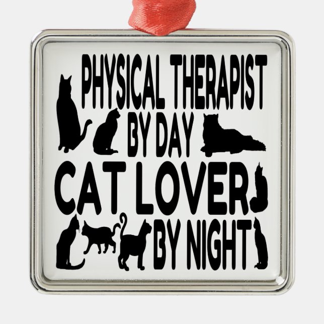 Katt Lover Physical Therapist Julgransprydnad Metall (Framsidan)