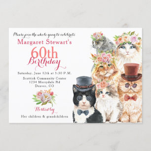 Katt Lovers 60:e födelsedag Inbjudan