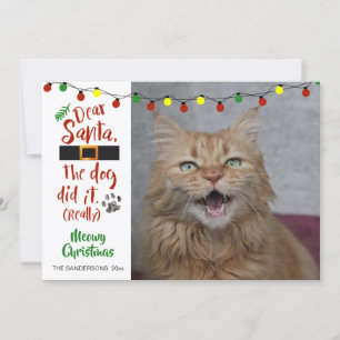 Katt Lovers, "Kära tomten, Hund gjorde det (verkli Julkort