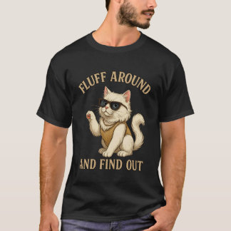 Katt ludd runt ta reda på rolig sarkastisk katt da t shirt