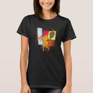 Katt Målar Lejon Konstnärliga Djur Grafisk T Shirt
