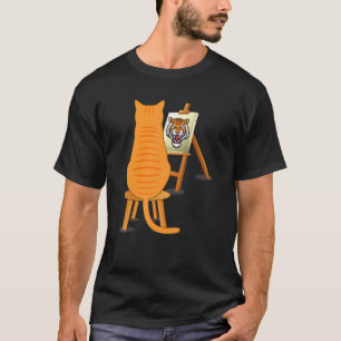 Katt målning av Lejona konstnärliga djur grafik T Shirt