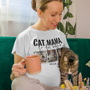 Katt Mamma   3 Fotokollage T Shirt
