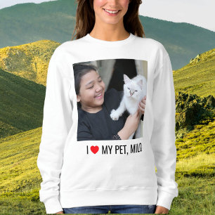 Katt Mamma Barn Kärlek Husdjur Foto Rött Hjärta Sv T Shirt