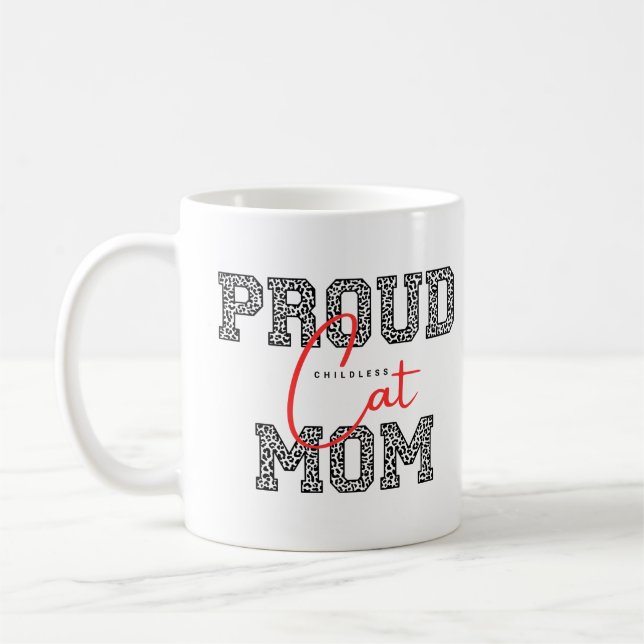 Katt mamma, enkel design kaffemugg (Vänster)