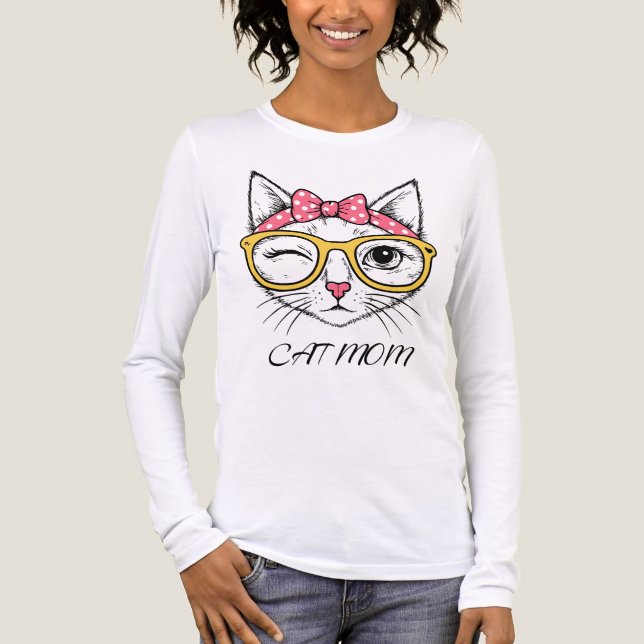 Katt mamma för kvinnor t shirt (Framsida)