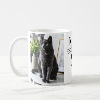 Katt mamma katt ansikte personlig 2 foton namn kaffemugg