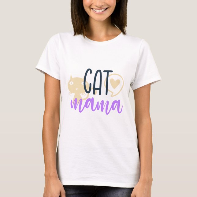Katt Mamma T Shirt (Framsida)