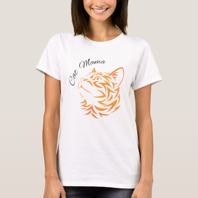 Katt Mamma T Shirt (Framsida)