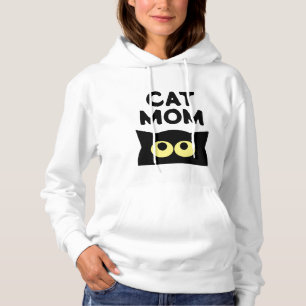 Katt Mamma, vit hoodie för kattlover T Shirt