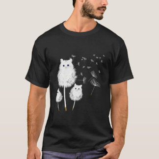 Katt Maskros Blomma Katt T Shirt