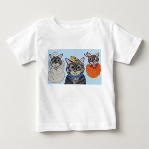 Katt med ängel och djävul t shirt
