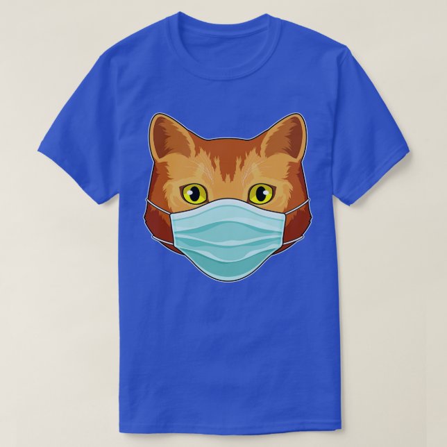 Katt med Ansikte mask T Shirt (Design framsida)