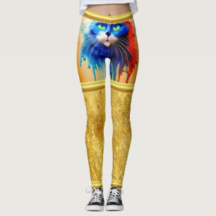 Katt med artificiell intelligens, djurfärg leggings
