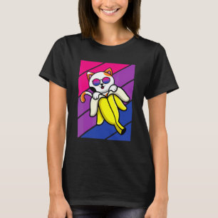 Katt Med Banan Stolthet Bisexuell Flagga Lgbtq Sto T Shirt