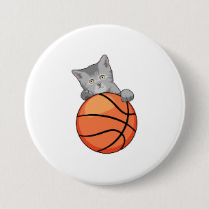 Katt med basket knapp