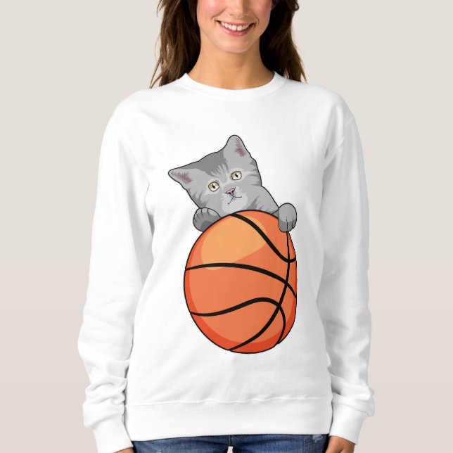 Katt med basket t shirt (Framsida)