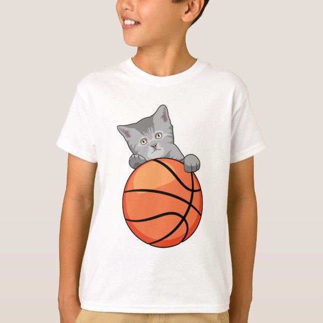 Katt med basket t shirt (Framsida)