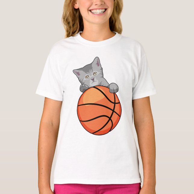 Katt med basket t shirt (Framsida)