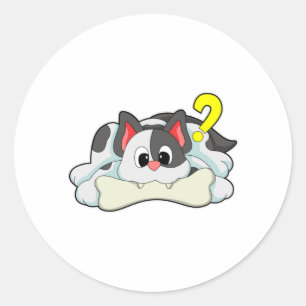 Katt med ben runt klistermärke