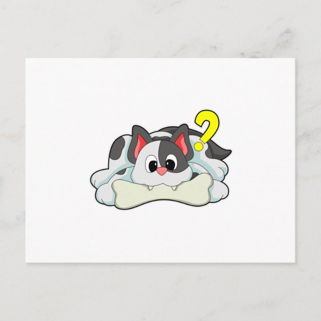 Katt med ben vykort (Framsida)