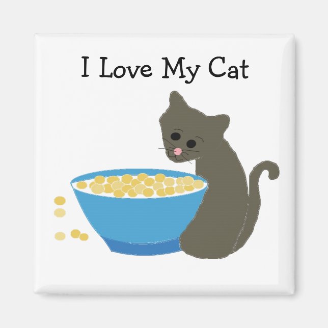 Katt med blå livsmedelsfärg magnet (Framsidan)