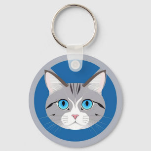 Katt Med Blåa Ögon Nyckelring