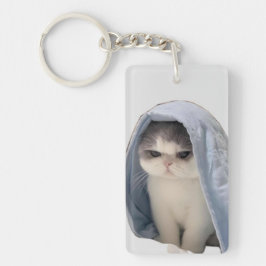Katt med Blanket-nyckelkedja
