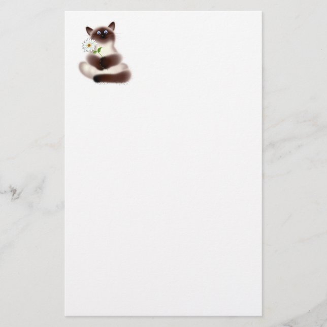 Katt med blomma brevpapper (Framsida)