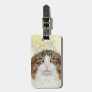 Katt med blommahatten bagagebricka