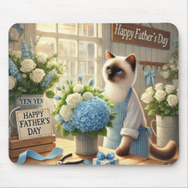 Katt med blommor för Fars dag Gift Musmatta