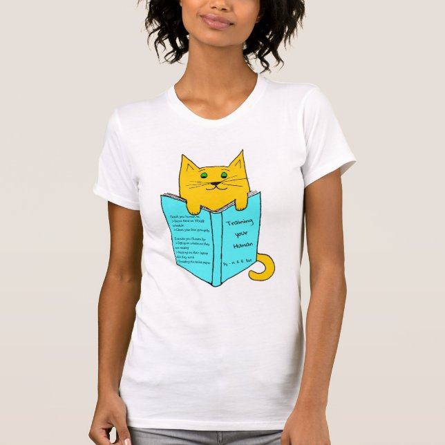 Katt med Bok T Shirt (Framsida)