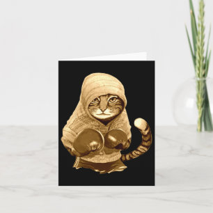 Katt med boxhandskar kort