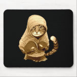 Katt med boxhandskar musmatta<br><div class="desc">Katt med boxhandskar</div>