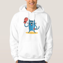 Katt med Boxinghandskar Hoodie