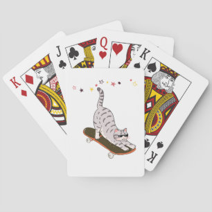 Katt med brädan casinokort