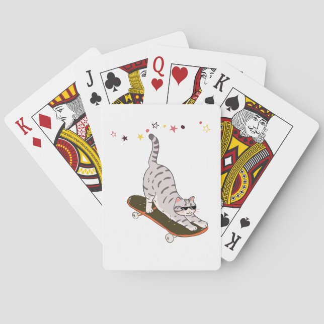 Katt med brädan casinokort (Baksidan)
