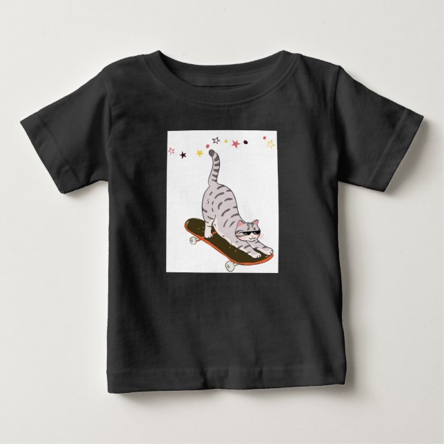 Katt med brädan t shirt (Framsida)